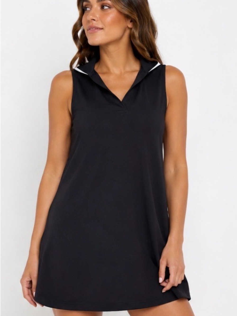 All in Motion Black Sleeveless Athletic Polo Dress Size Small